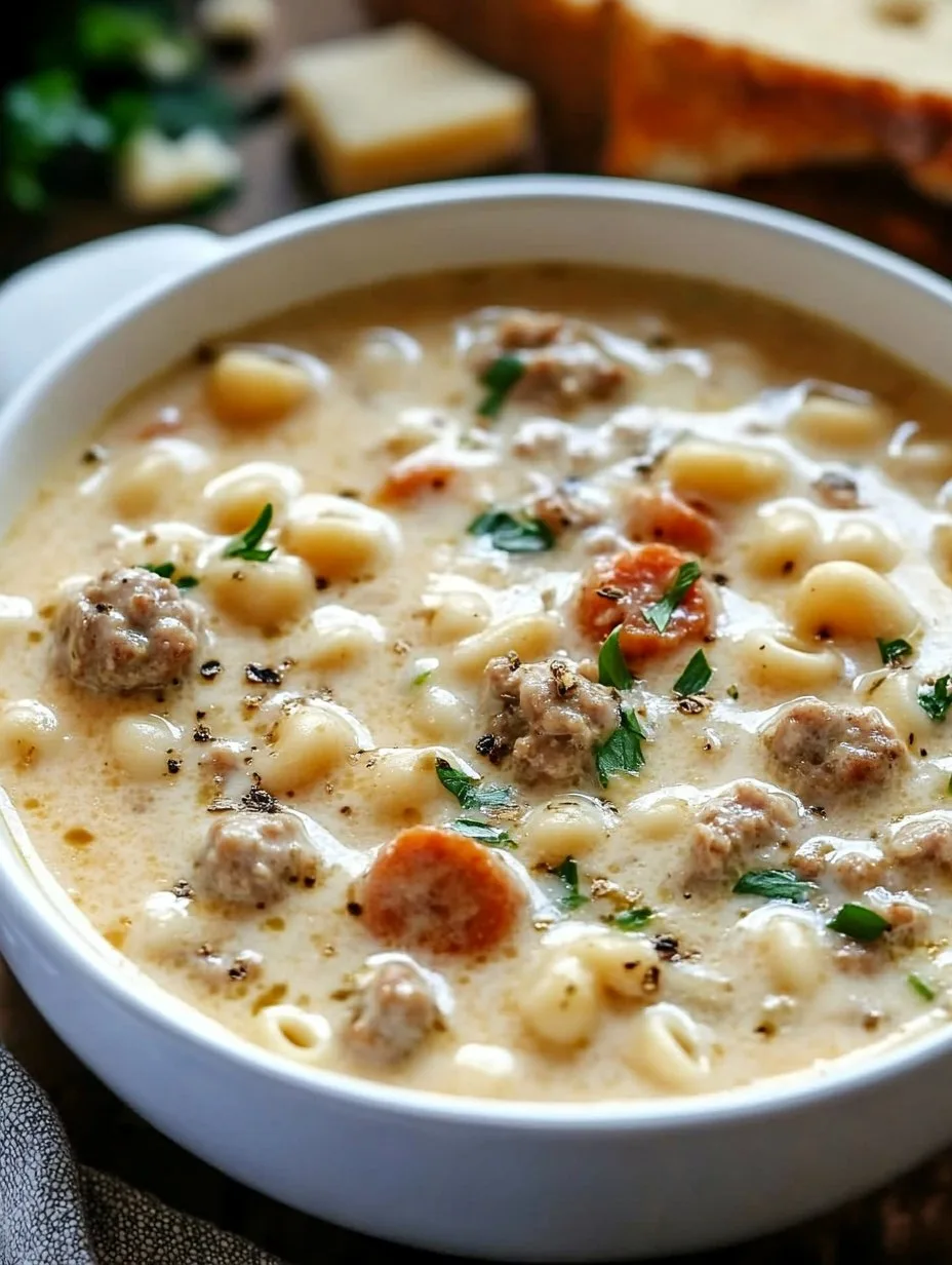 Creamy Parmesan Italian Sausage Ditalini Soup Recipe