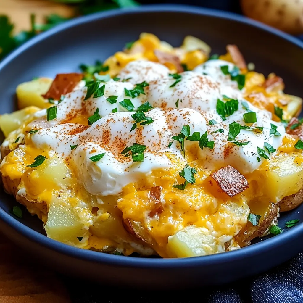 Cheesy Potato Egg Scramble;