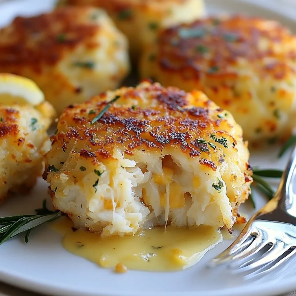 Golden Cheddar Crab Cakes with Zesty Lemon Butter