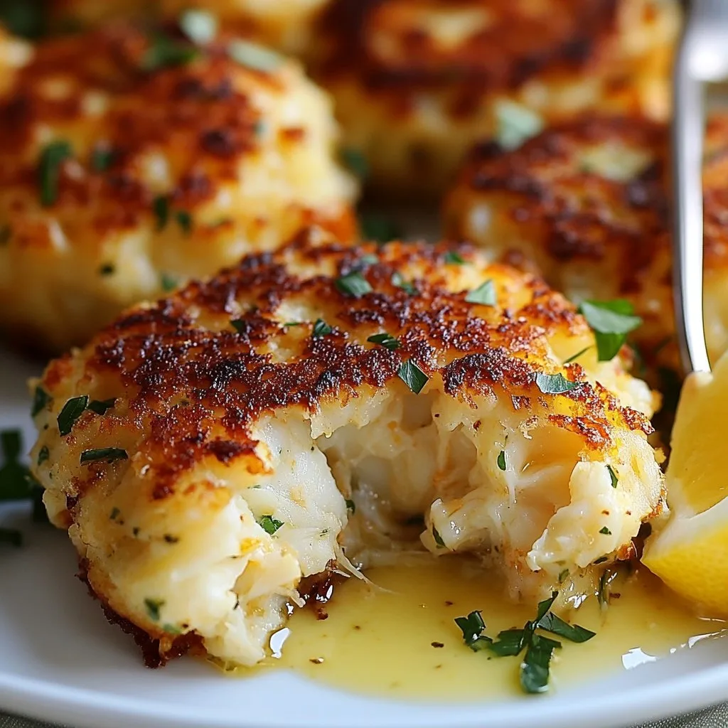 Golden Cheddar Crab Cakes with Zesty Lemon Butter