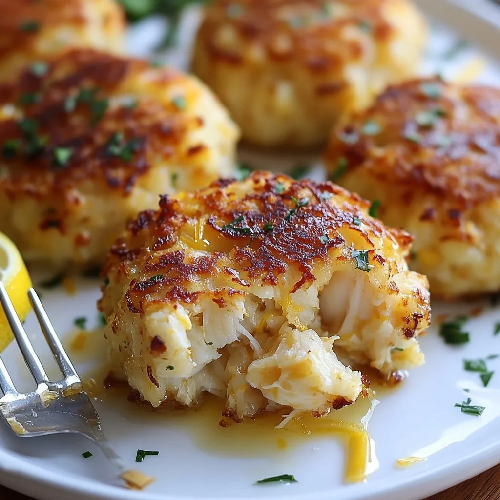 Golden Cheddar Crab Cakes with Zesty Lemon Butter