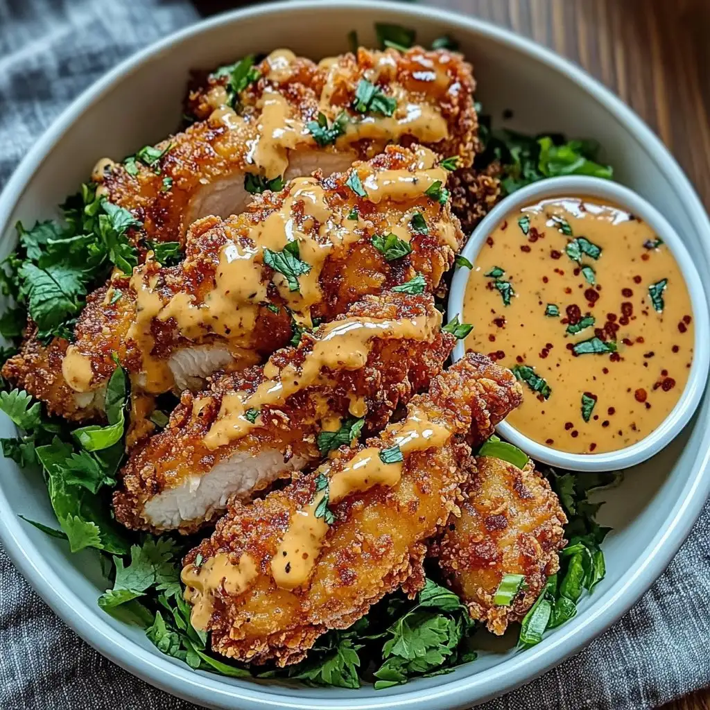 Crispy Bang Bang Chicken recipe with spicy sauce
