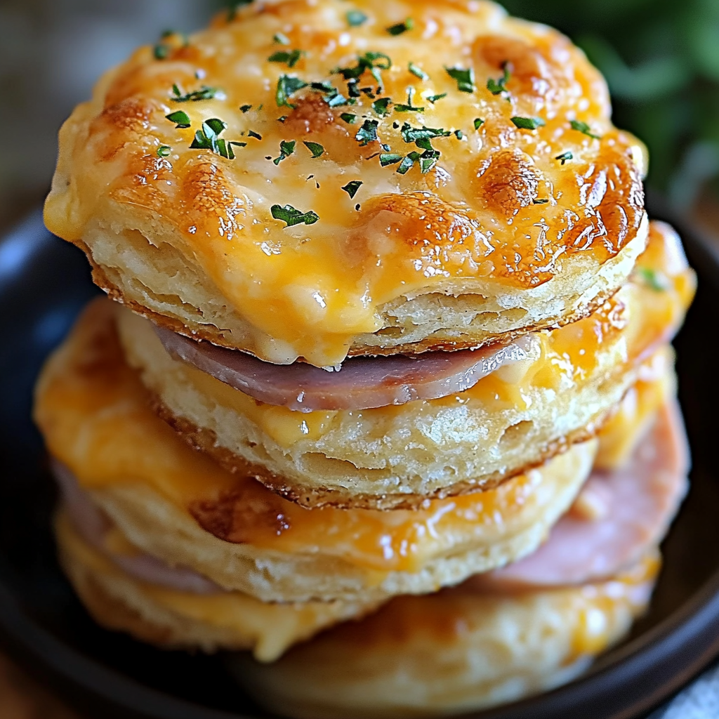 Ham and Cheese Butter Swim Biscuits Recipe