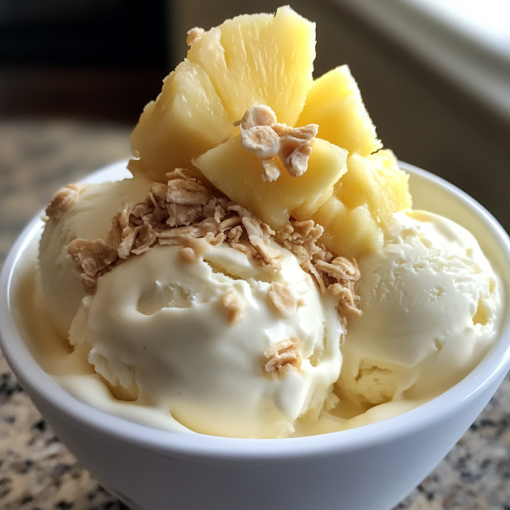 PINEAPPLE GREEK YOGURT ICE CREAM