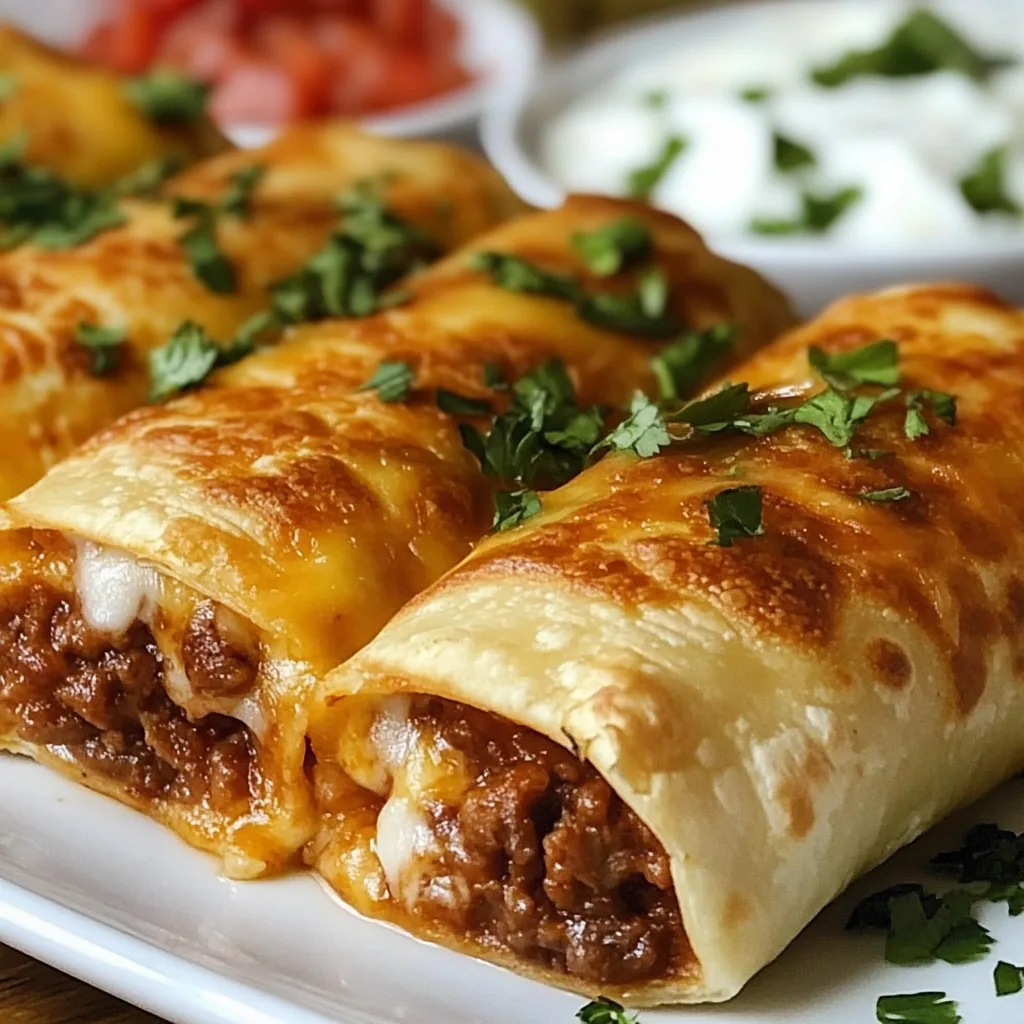 Beef and Cheese Chimichangas