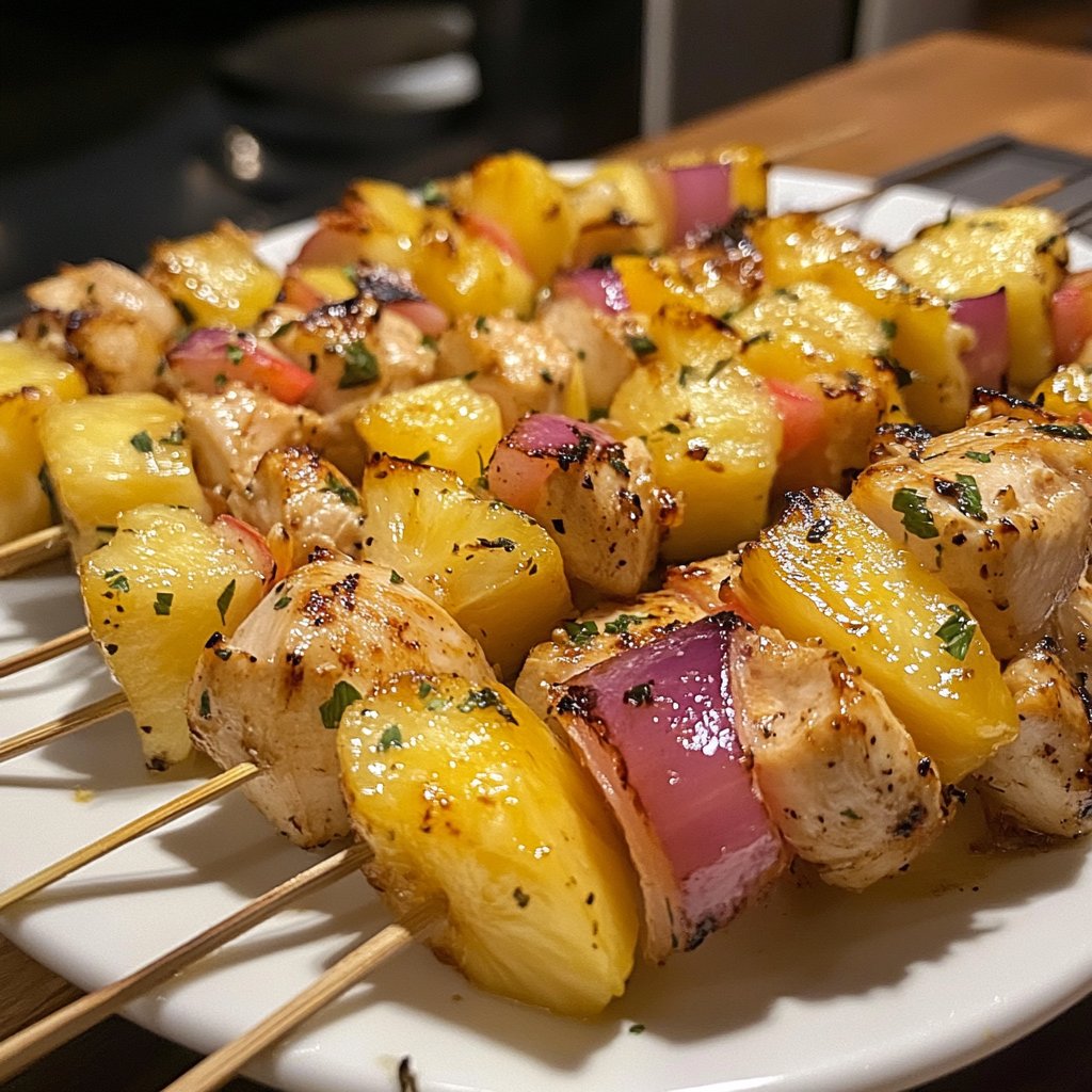 Hawaiian Chicken Pineapple Kabobs
