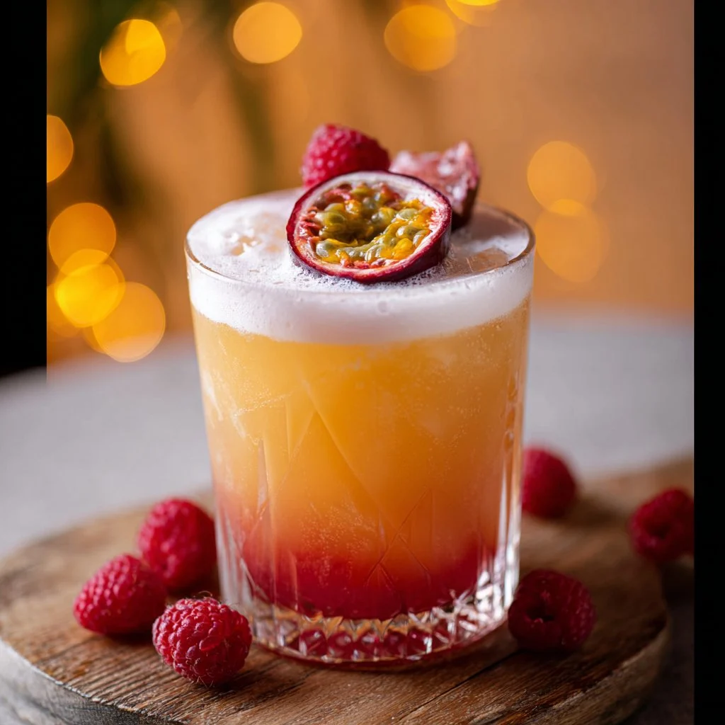 Raspberry Passionfruit Tequila Sour