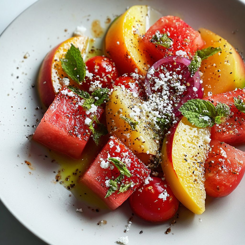 Peach Watermelon Salad