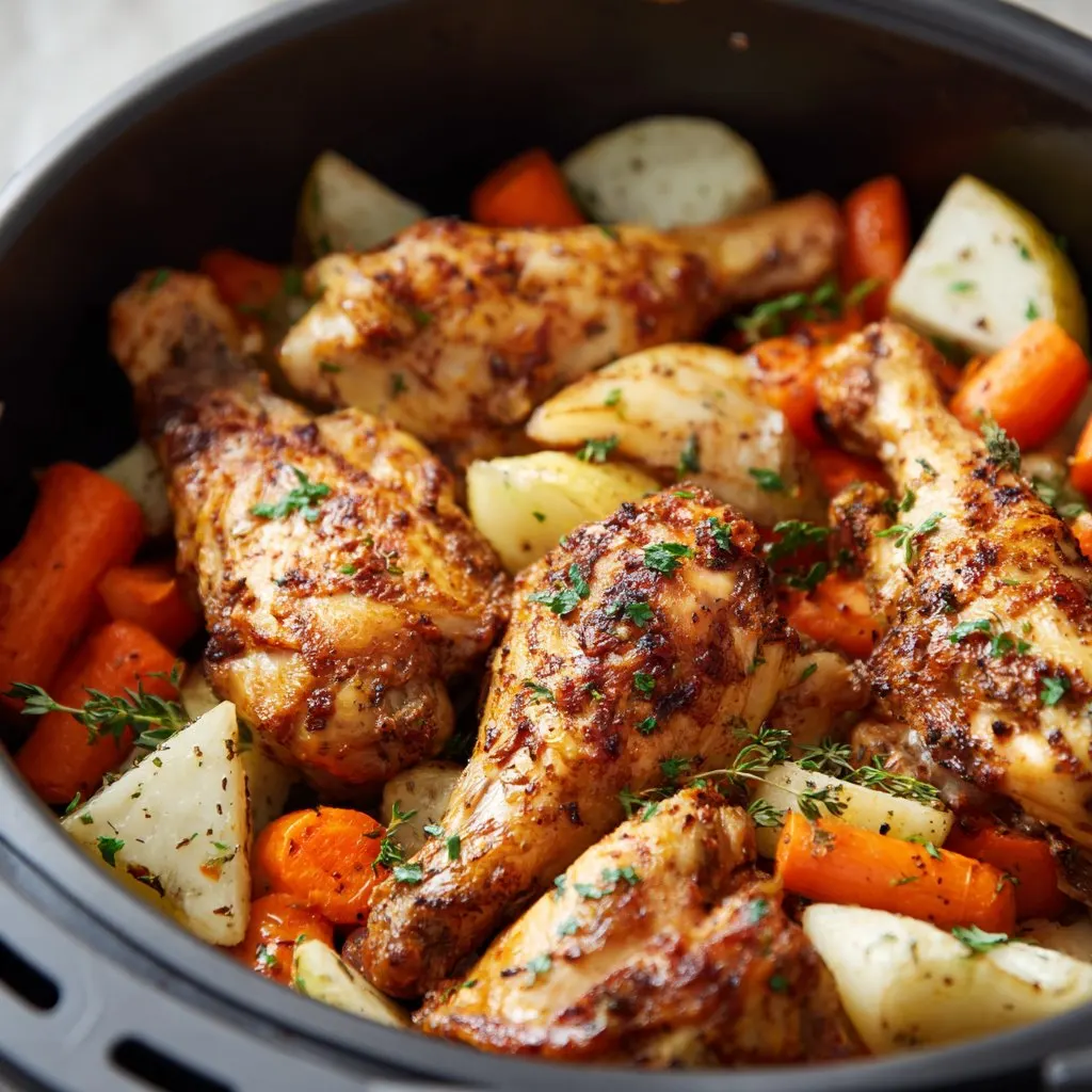 Air Fryer Chicken and Vegetables