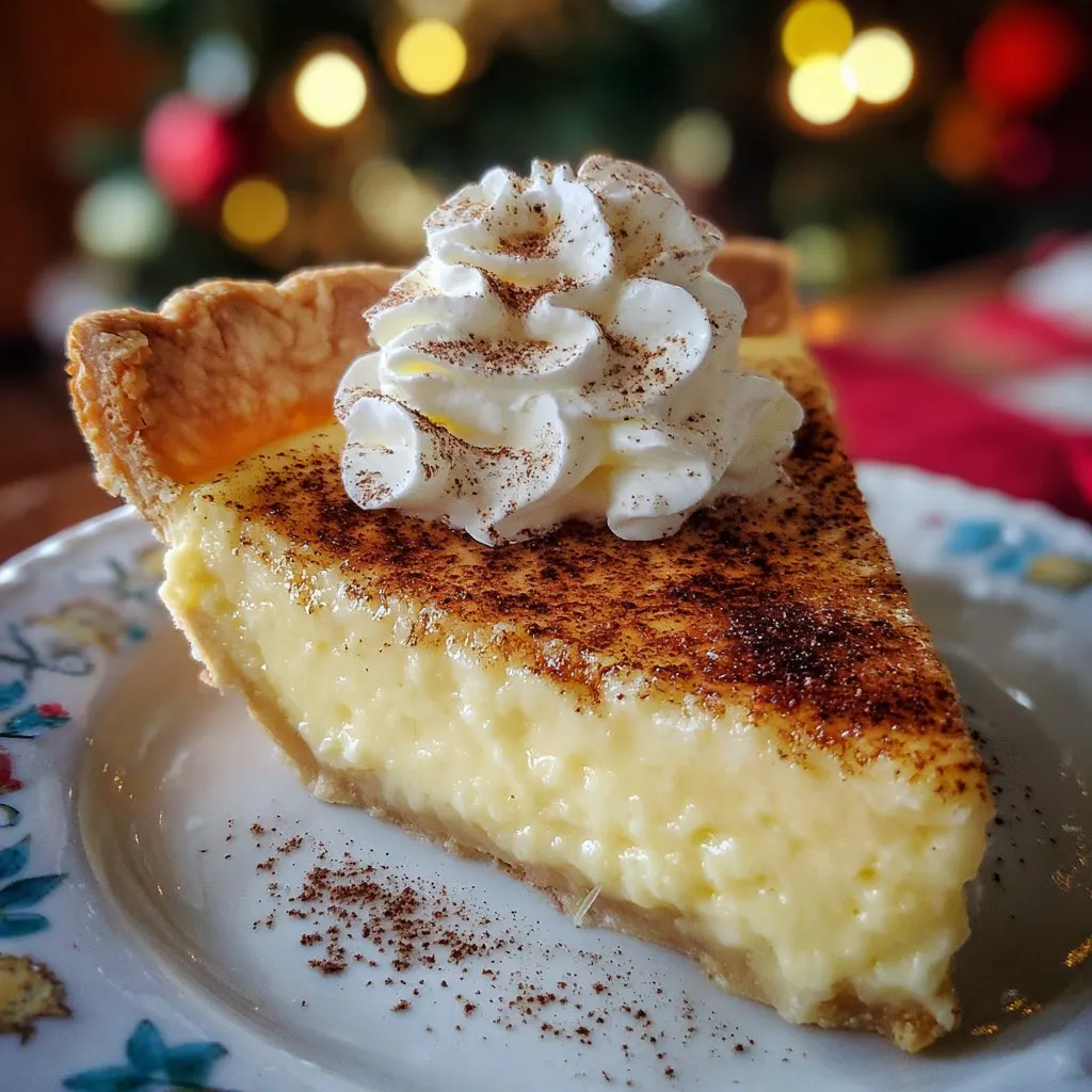 Christmas Eve Cinnamon-Vanilla Creamy Custard Pie