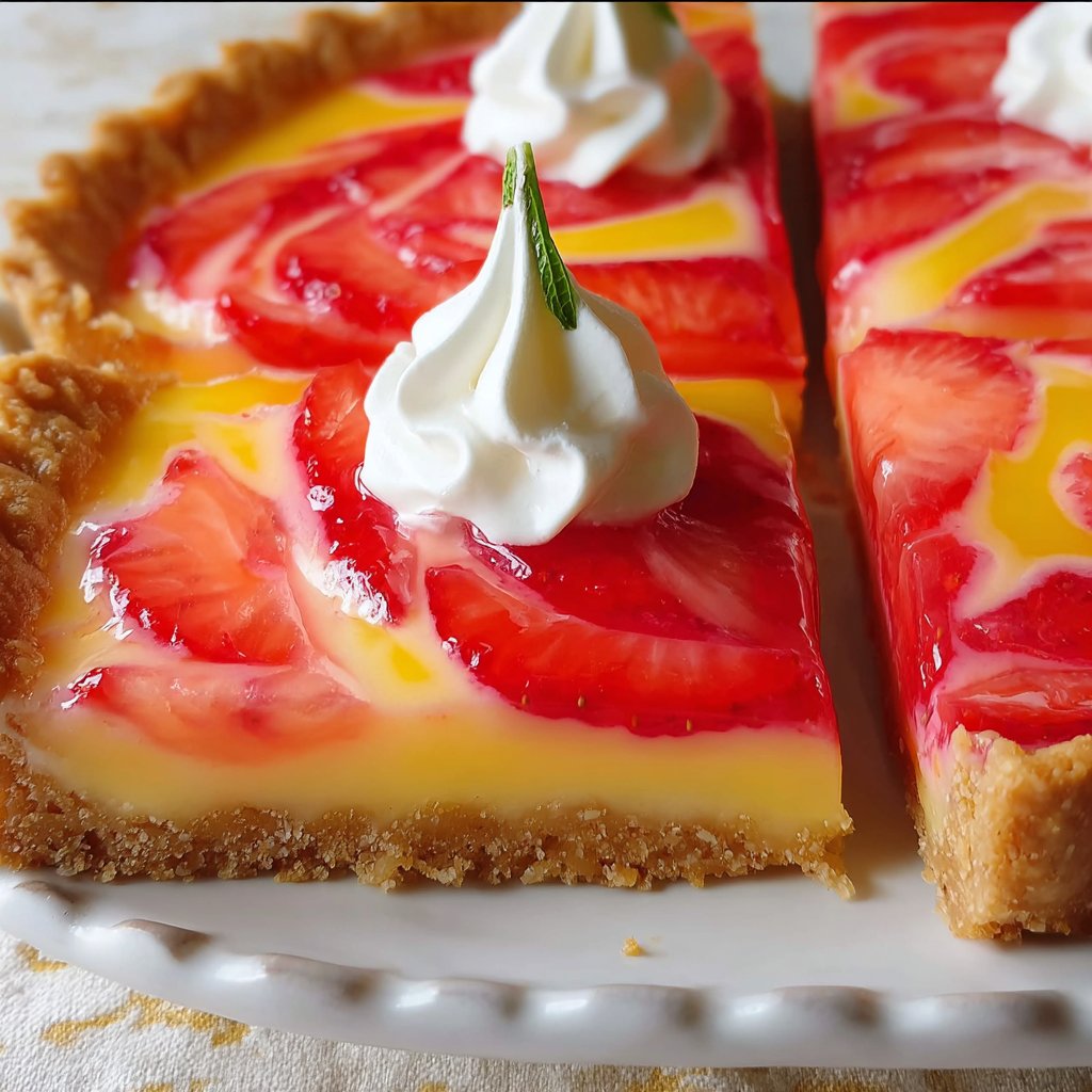 No-Bake Strawberry Lemon Swirl Tart