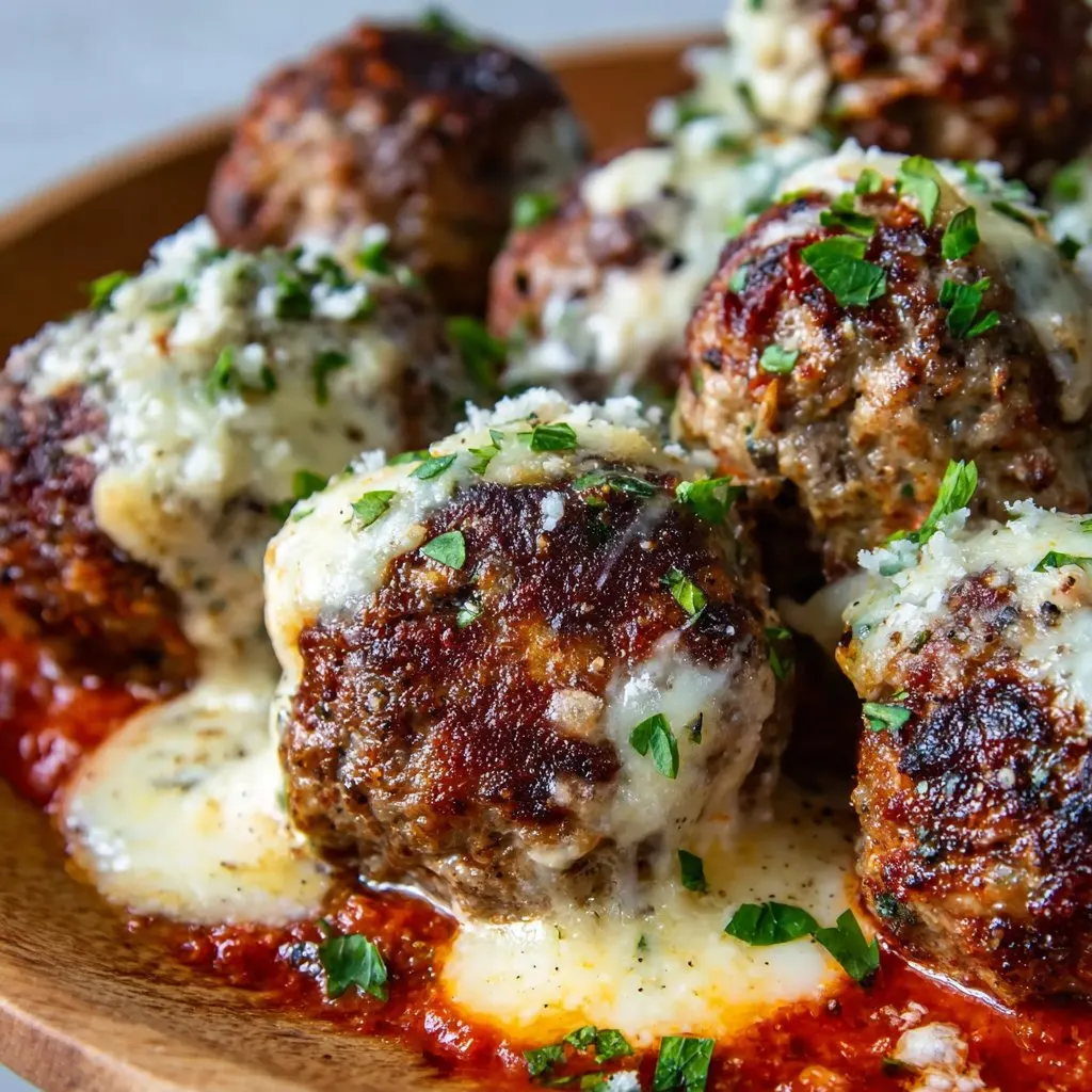 Mozzarella Stuffed Meatballs
