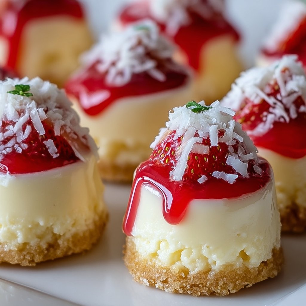 White Chocolate Strawberry Cheesecake Bites
