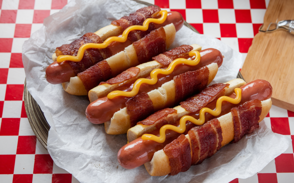 bacon wrapped hot dogs