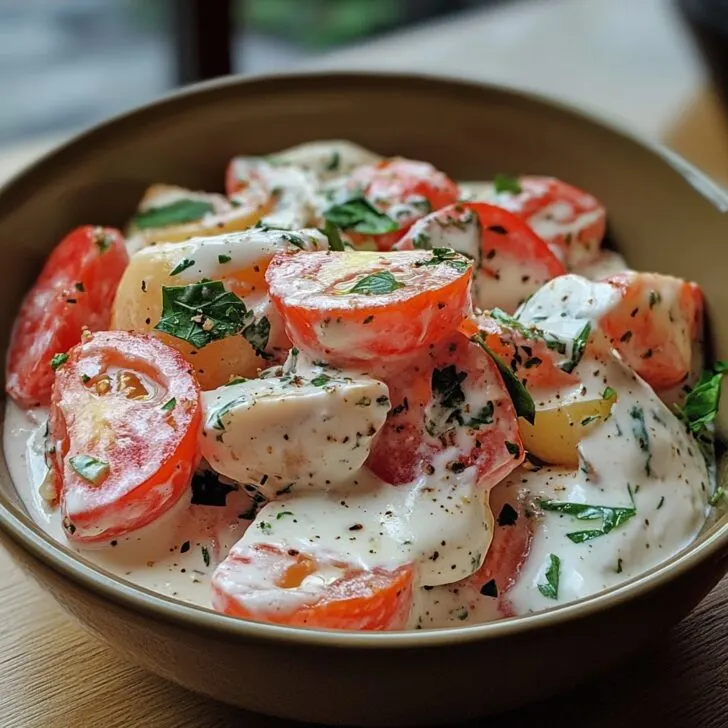 Creamy Tomato Garlic Salad: A Delicious Twist