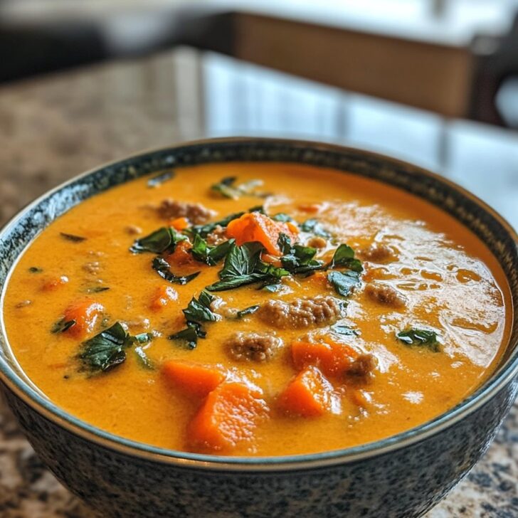 Cheesy Thai Sweet Potato Carrot Soup Recipe