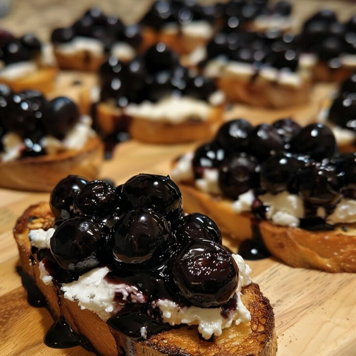 Balsamic Blueberry Goat Cheese Crostinis Recipe