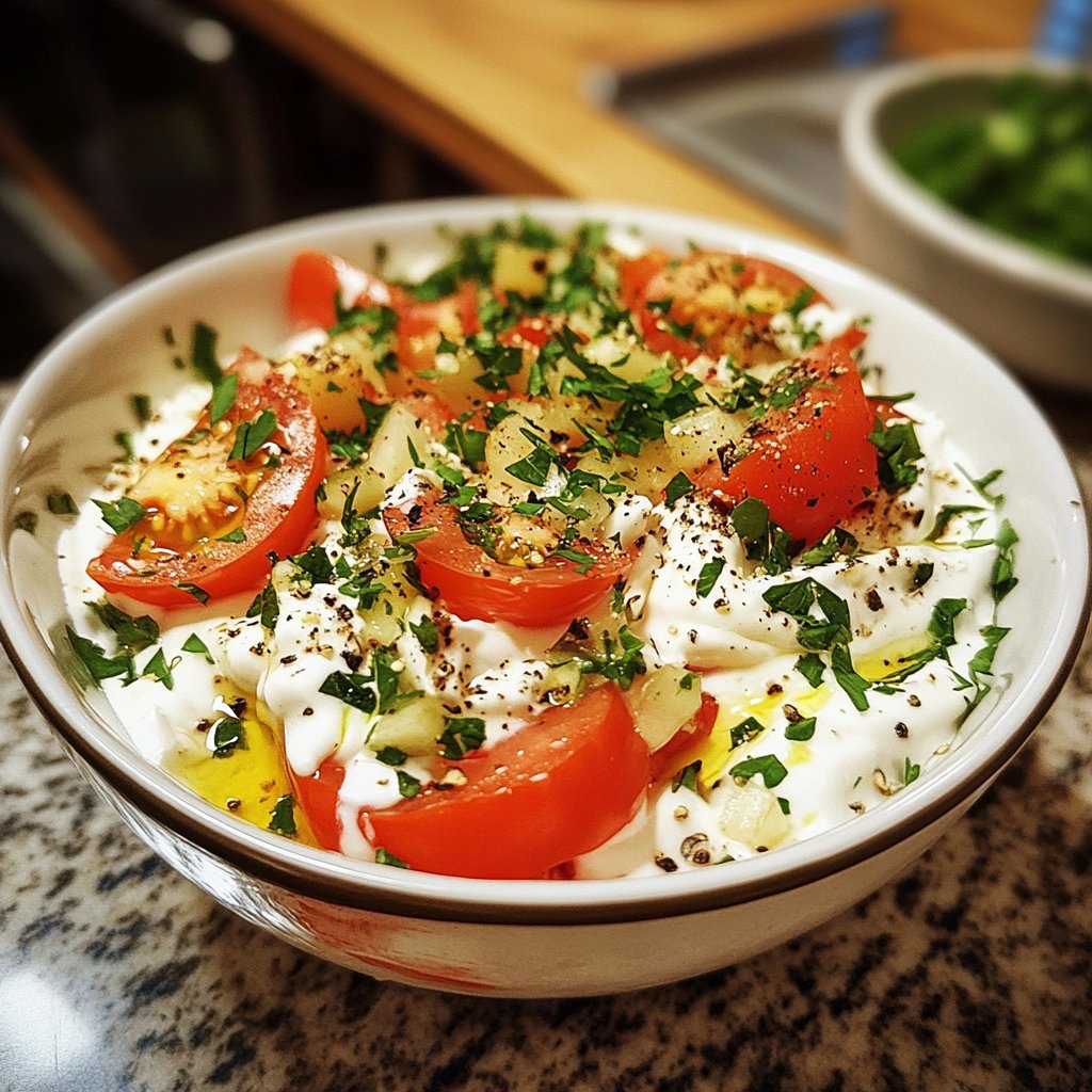 Creamy Tomato Garlic Salad: A Delicious Twist