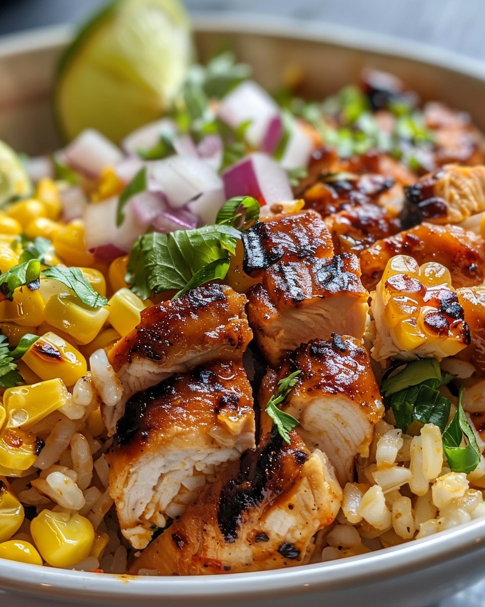 Loaded Street Corn Chicken Rice Bowl Recipe