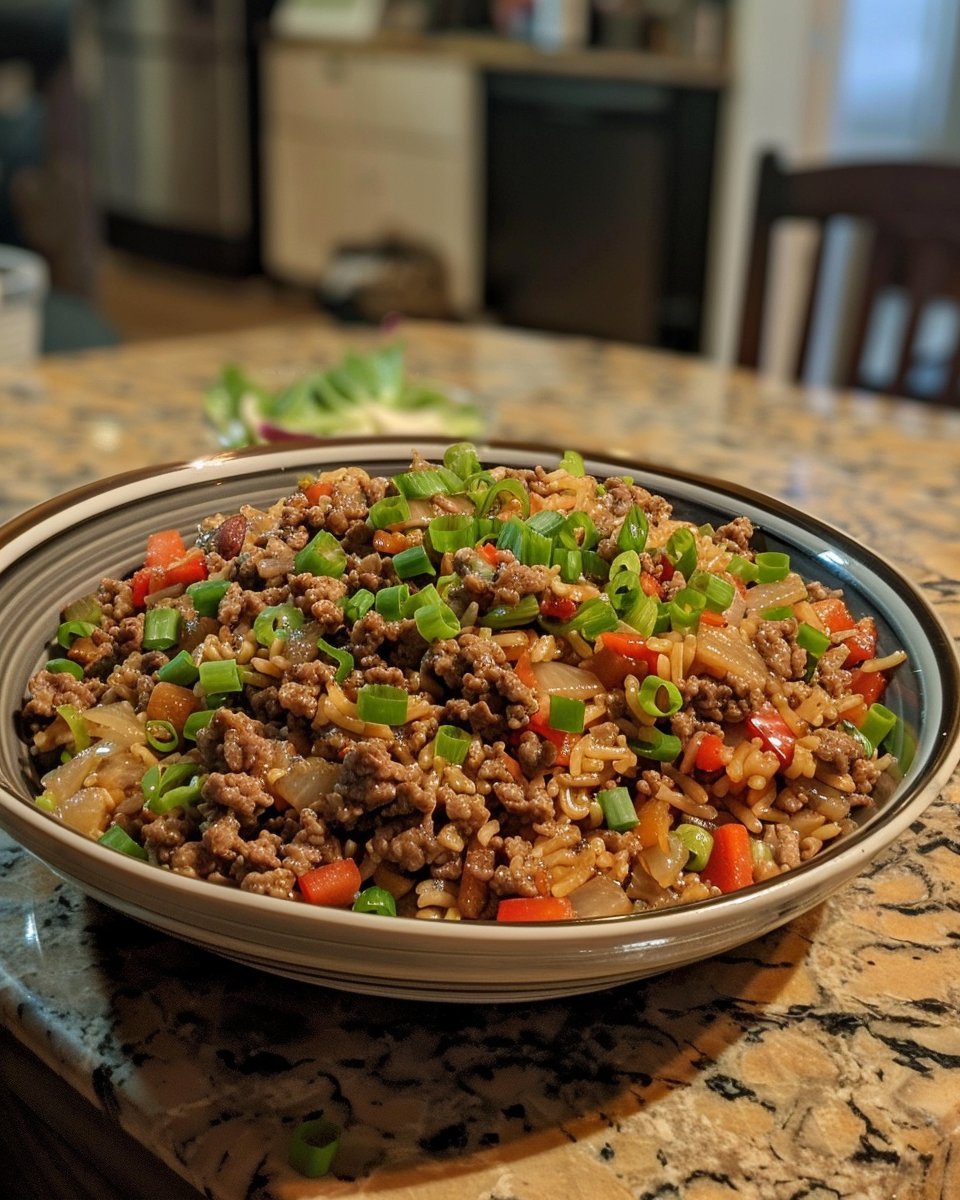 Slow Cooker Mongolian Ground Beef Chow Mein Recipe