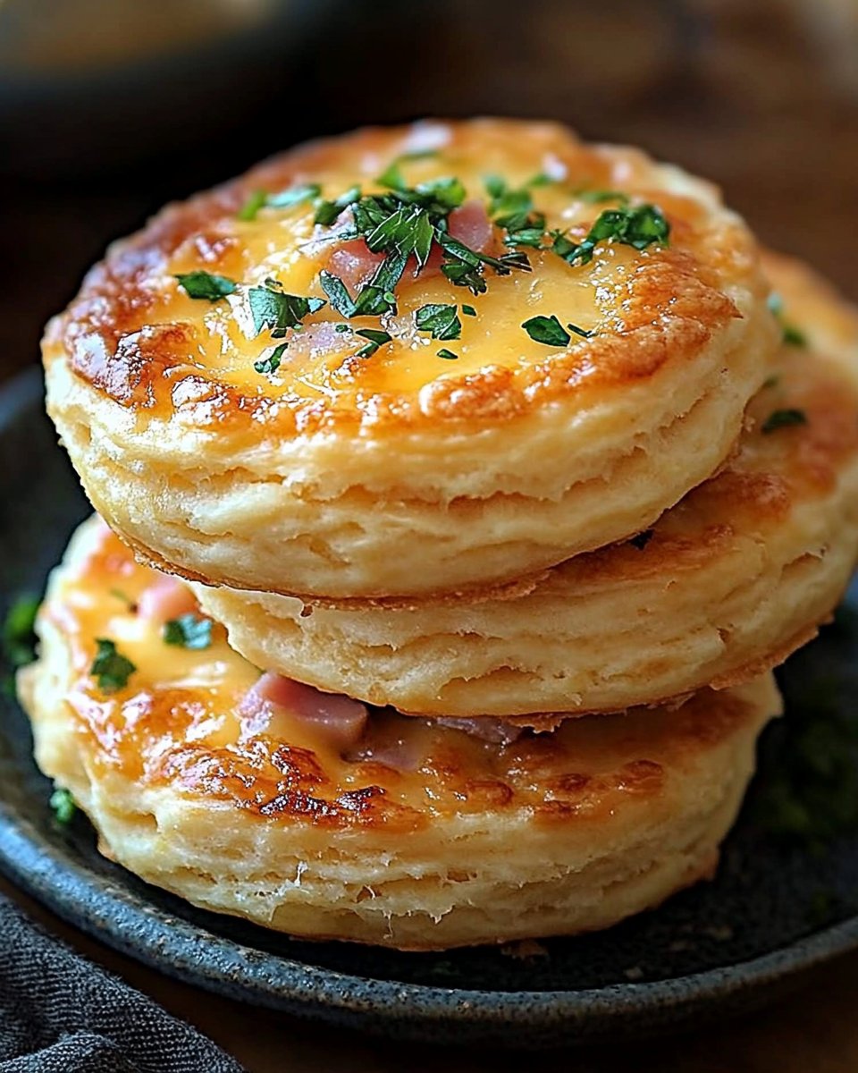 Savory Ham and Cheese Butter Biscuits Recipe