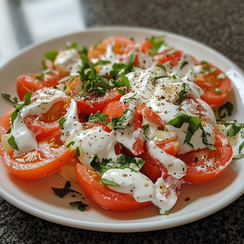 Creamy Tomato Garlic Salad: A Delicious Twist