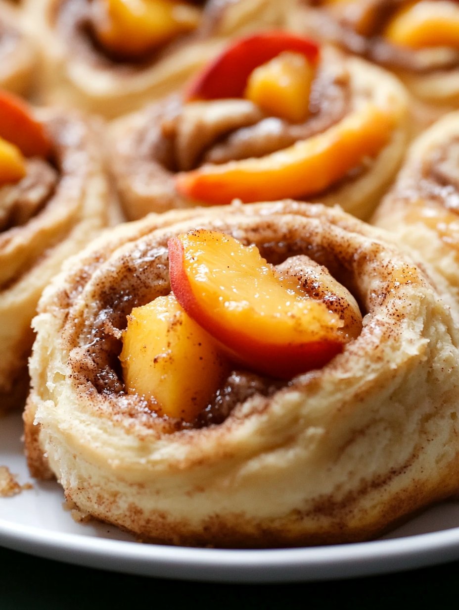 Peach Cobbler Cinnamon Rolls Recipe Delight