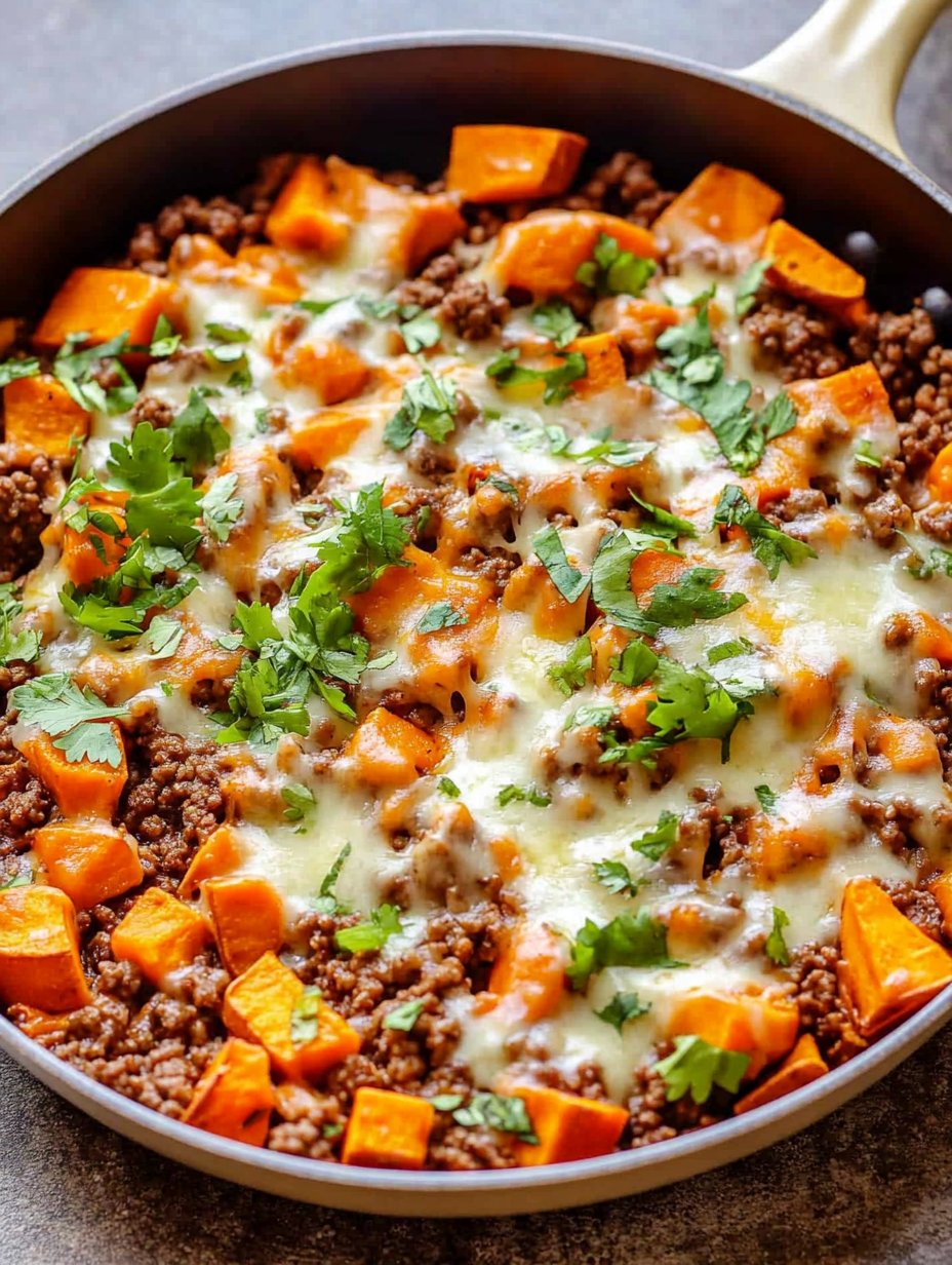 Southwest Ground Beef and Sweet Potato Skillet Recipe