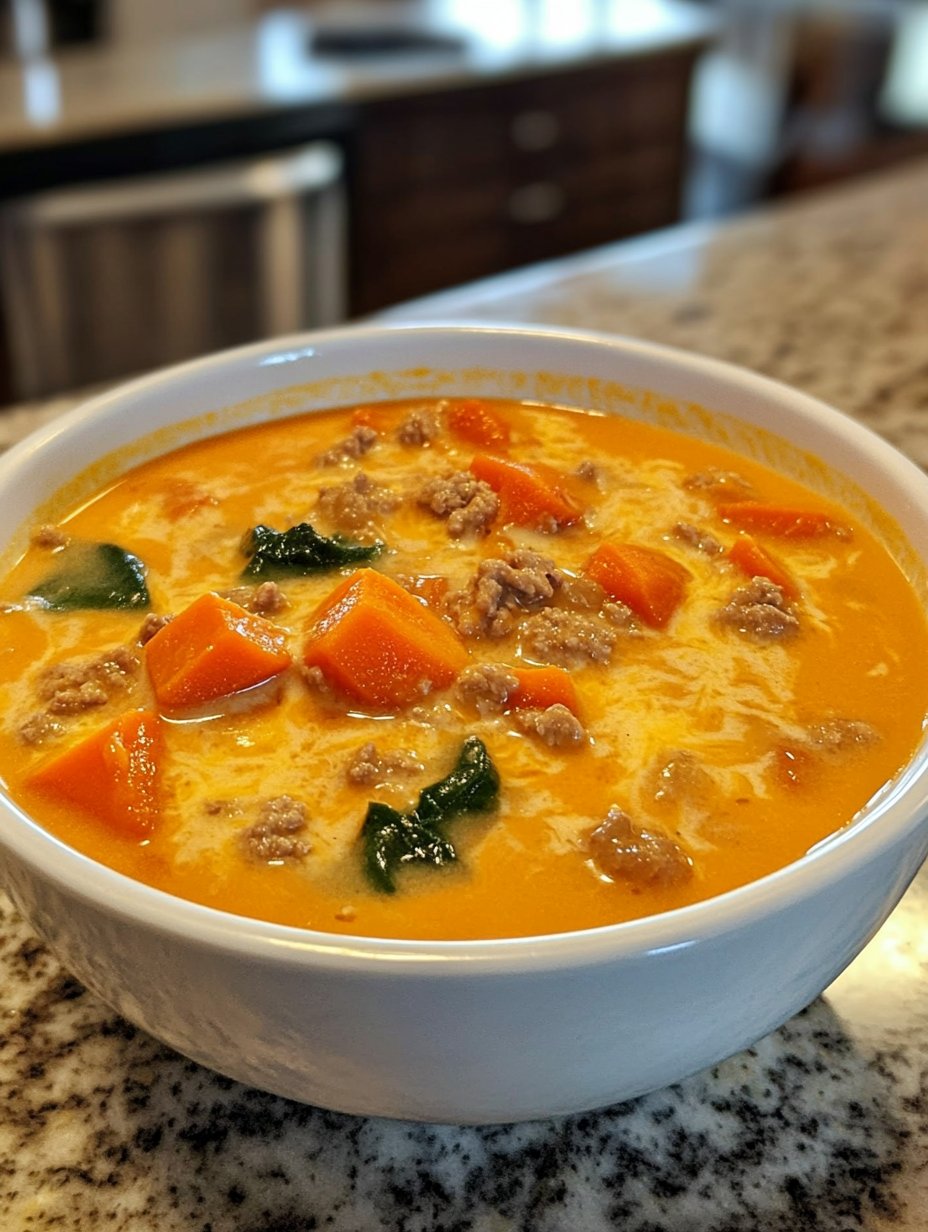 Cheesy Thai Sweet Potato Carrot Soup Recipe