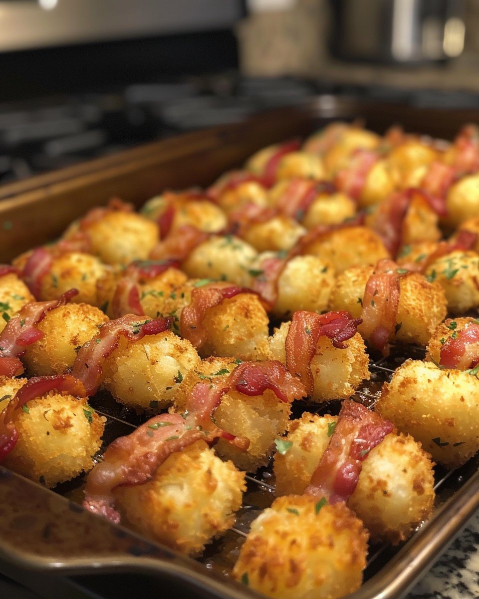 Baked Bacon-Wrapped Tater Tots Recipe Delight