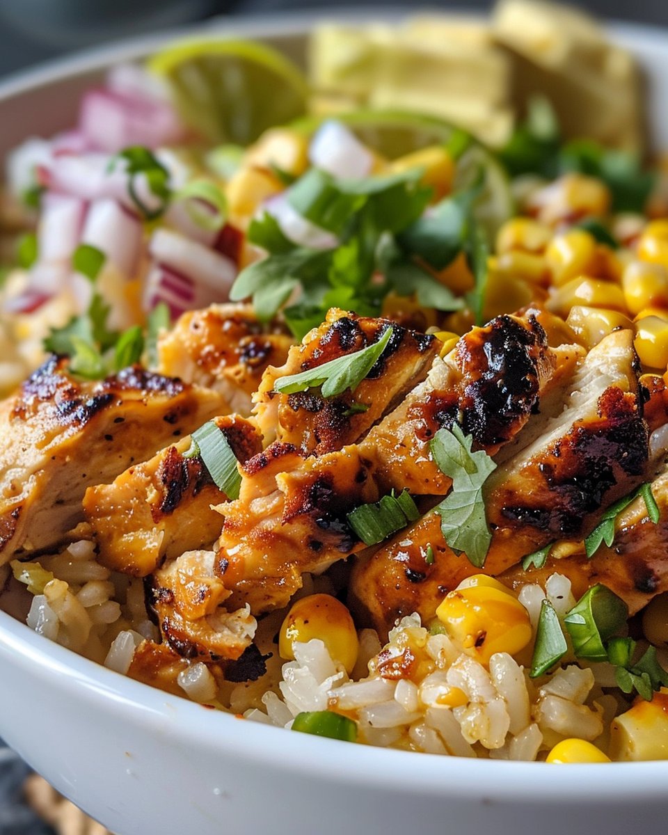 Loaded Street Corn Chicken Rice Bowl Recipe