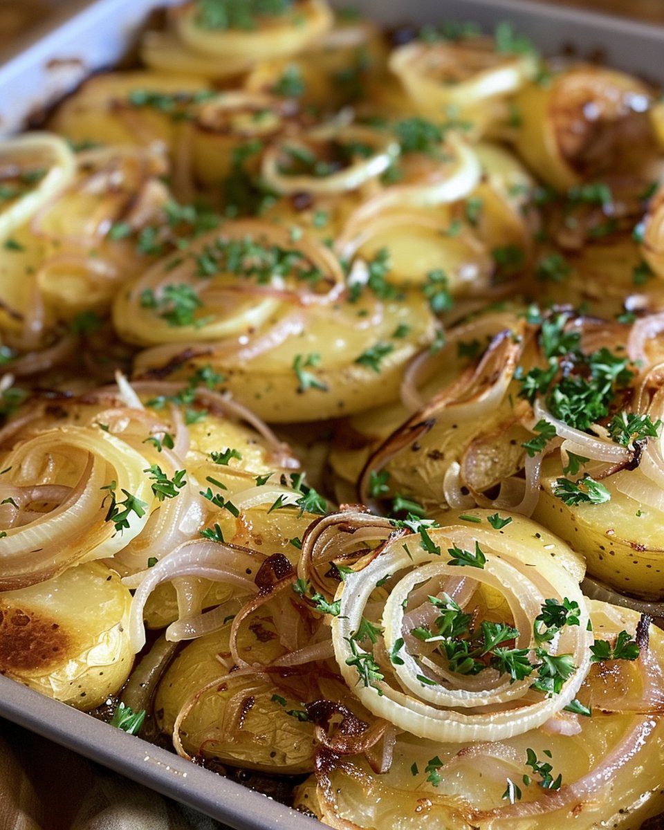 Oven Fried Potatoes and Onions Recipe