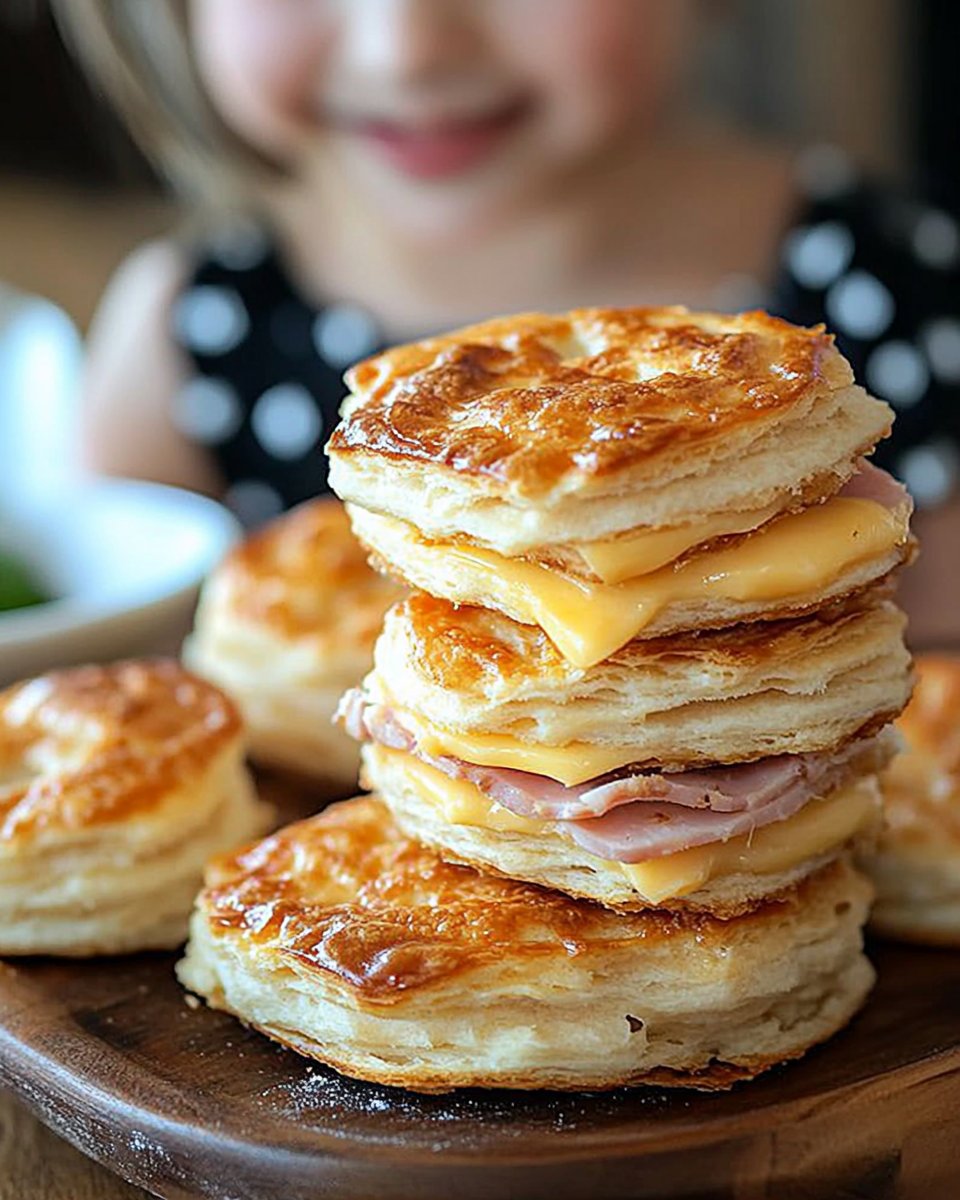 Savory Ham and Cheese Butter Biscuits Recipe