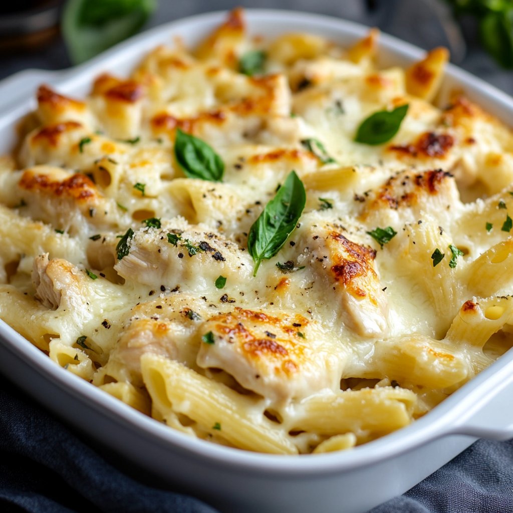 Garlic Parmesan Chicken Pasta Bake Recipe