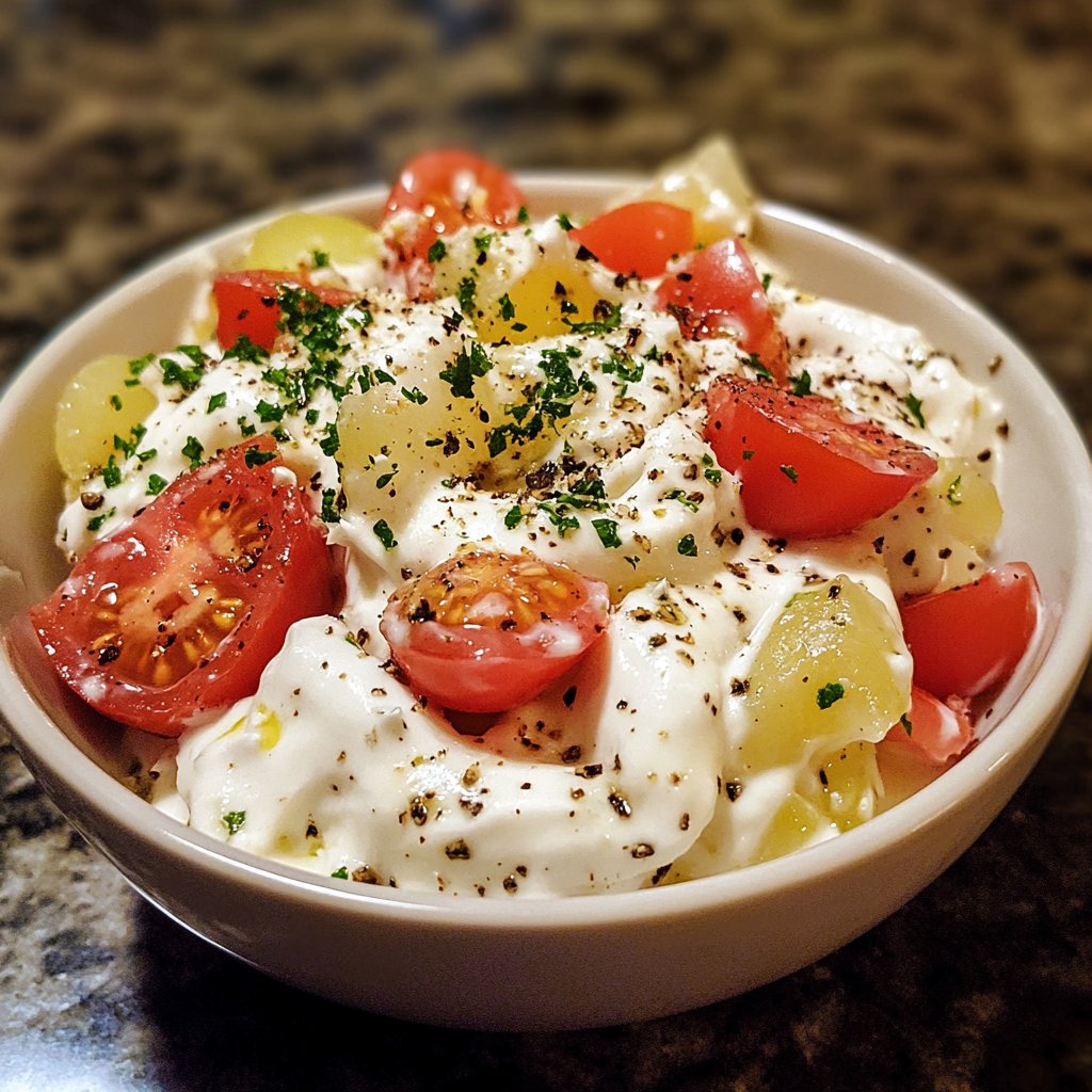 Creamy Tomato Garlic Salad: A Delicious Twist