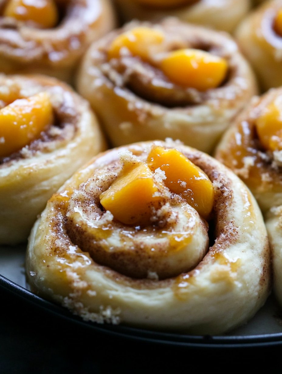 Peach Cobbler Cinnamon Rolls Recipe Delight