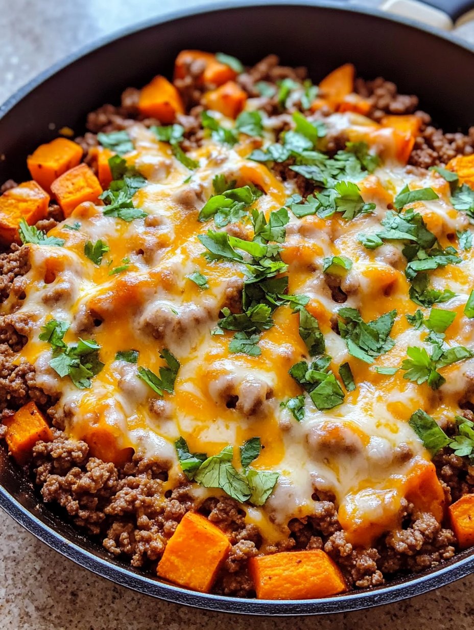 Southwest Ground Beef and Sweet Potato Skillet Recipe