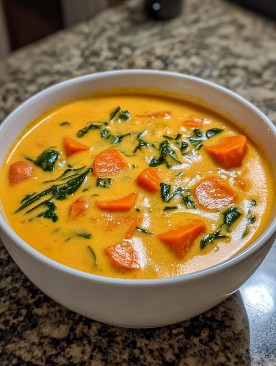 Cheesy Thai Sweet Potato Carrot Soup Recipe