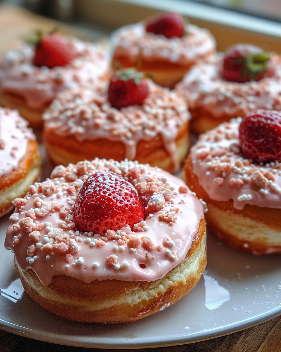 Strawberry Cheesecake Stuffed Donuts Recipe