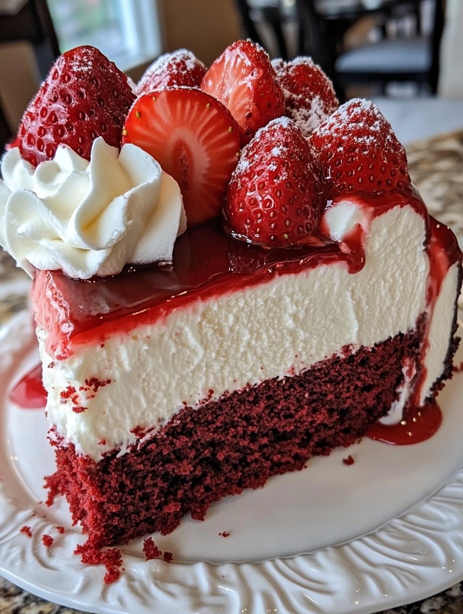 Red Velvet Strawberry Cheesecake Delight Recipe