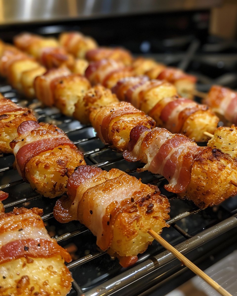 Baked Bacon-Wrapped Tater Tots Recipe Delight