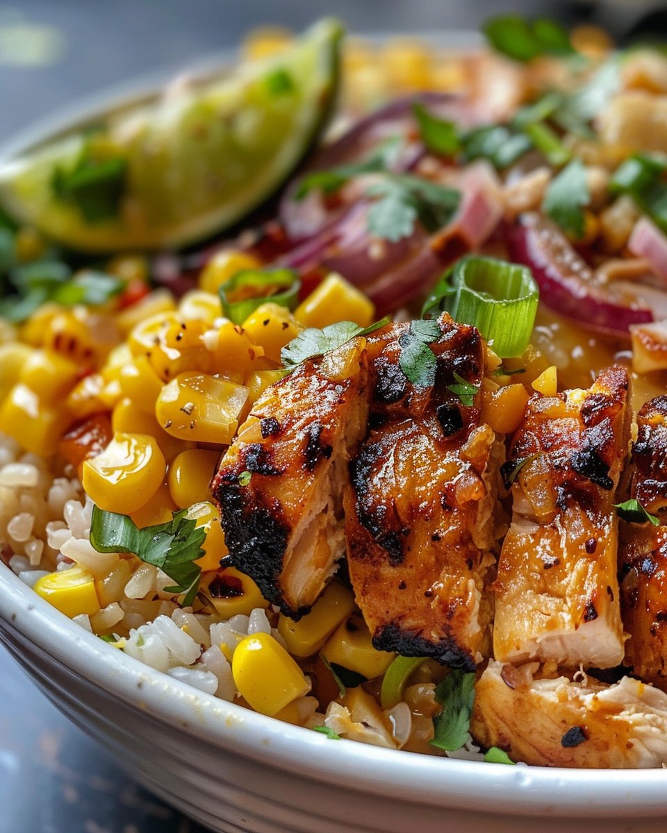 Loaded Street Corn Chicken Rice Bowl Recipe