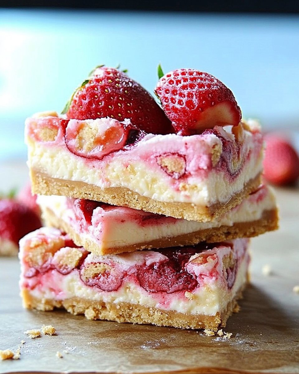 Golden Oreo Strawberry Cheesecake Bars Recipe