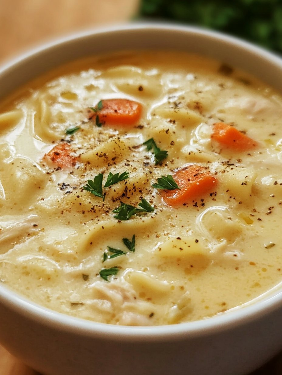 Easy Creamy Chicken Noodle Soup Recipe