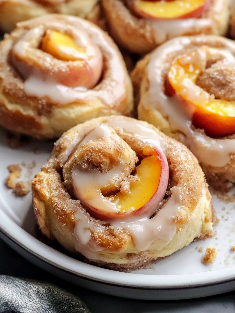 Easy Homemade Peach Cobbler Cinnamon Rolls Recipe