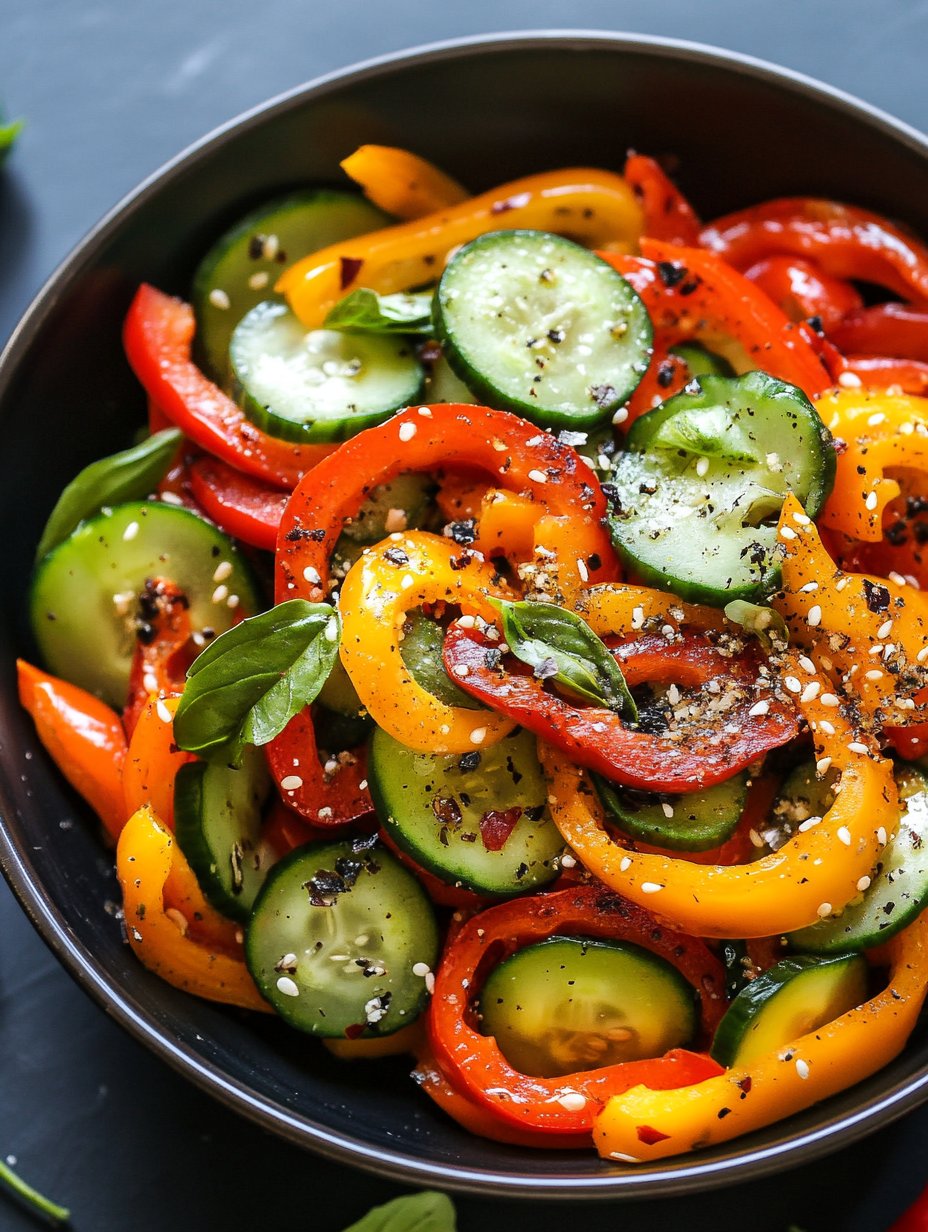 Cucumber Sweet Pepper Salad Recipe | Fresh & Easy