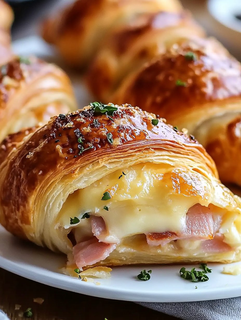 Baked Ham and Cheese Croissants Recipe