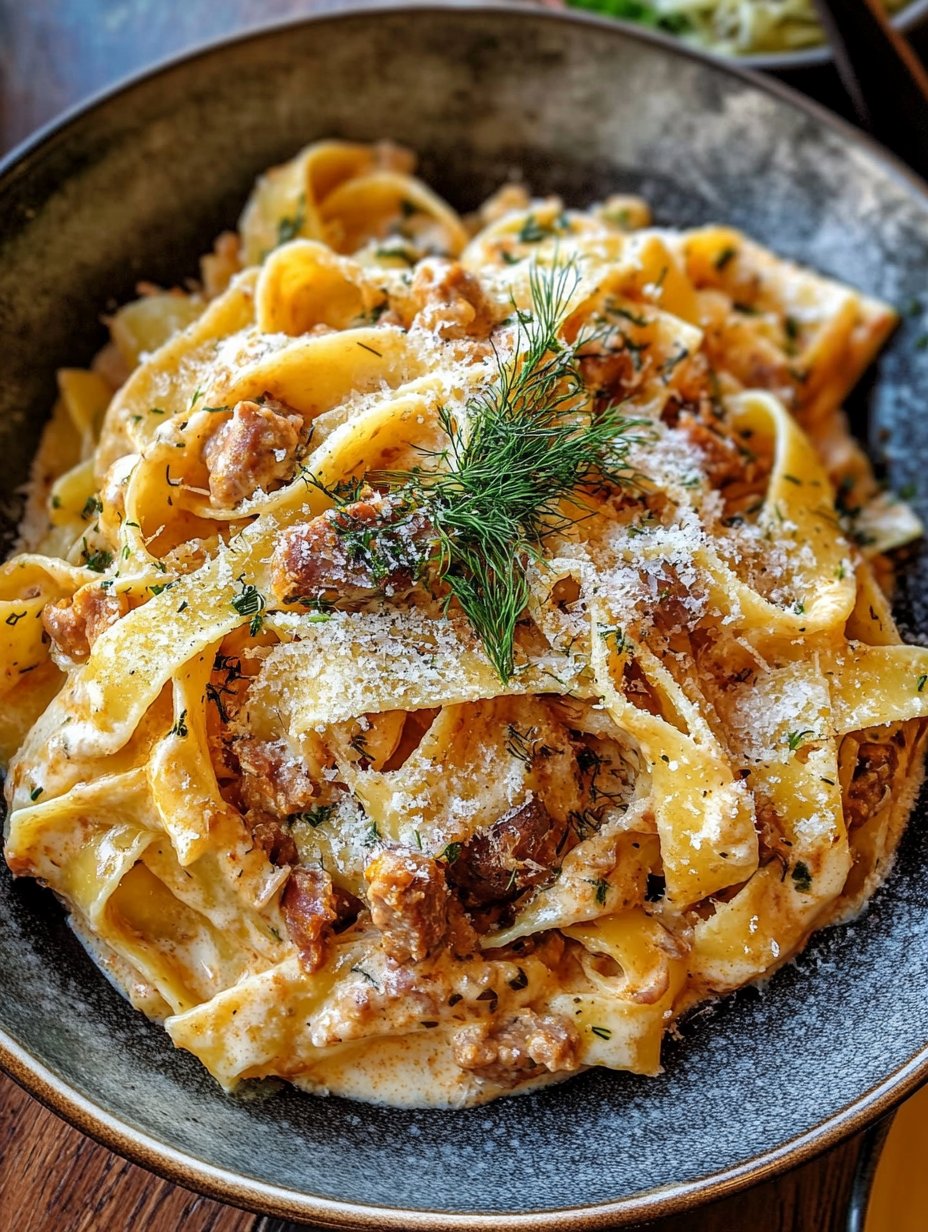 Creamy Calabrian Chili Pappardelle with Sausage & Fennel