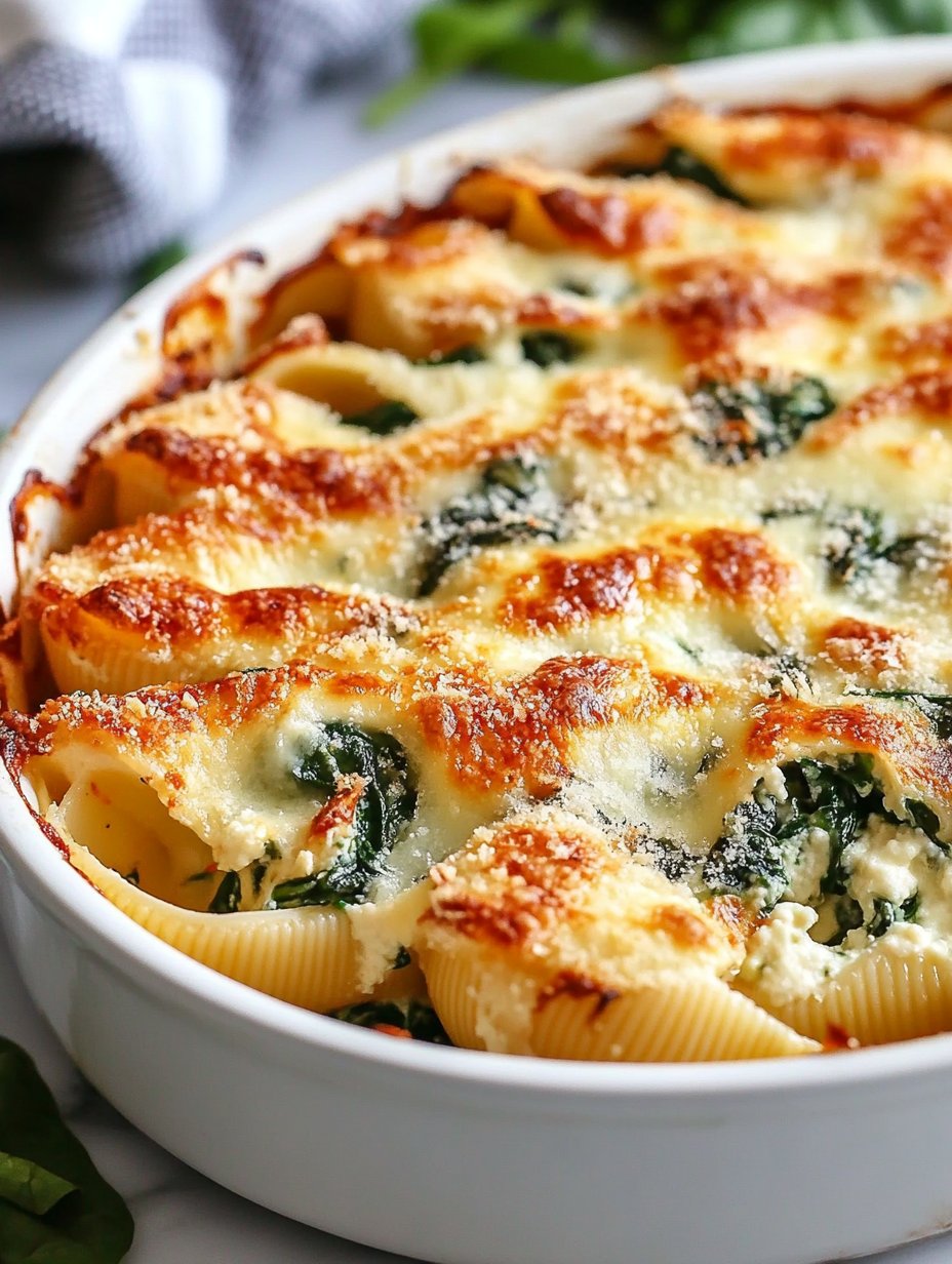 Easy Spinach & Ricotta Stuffed Shells Recipe