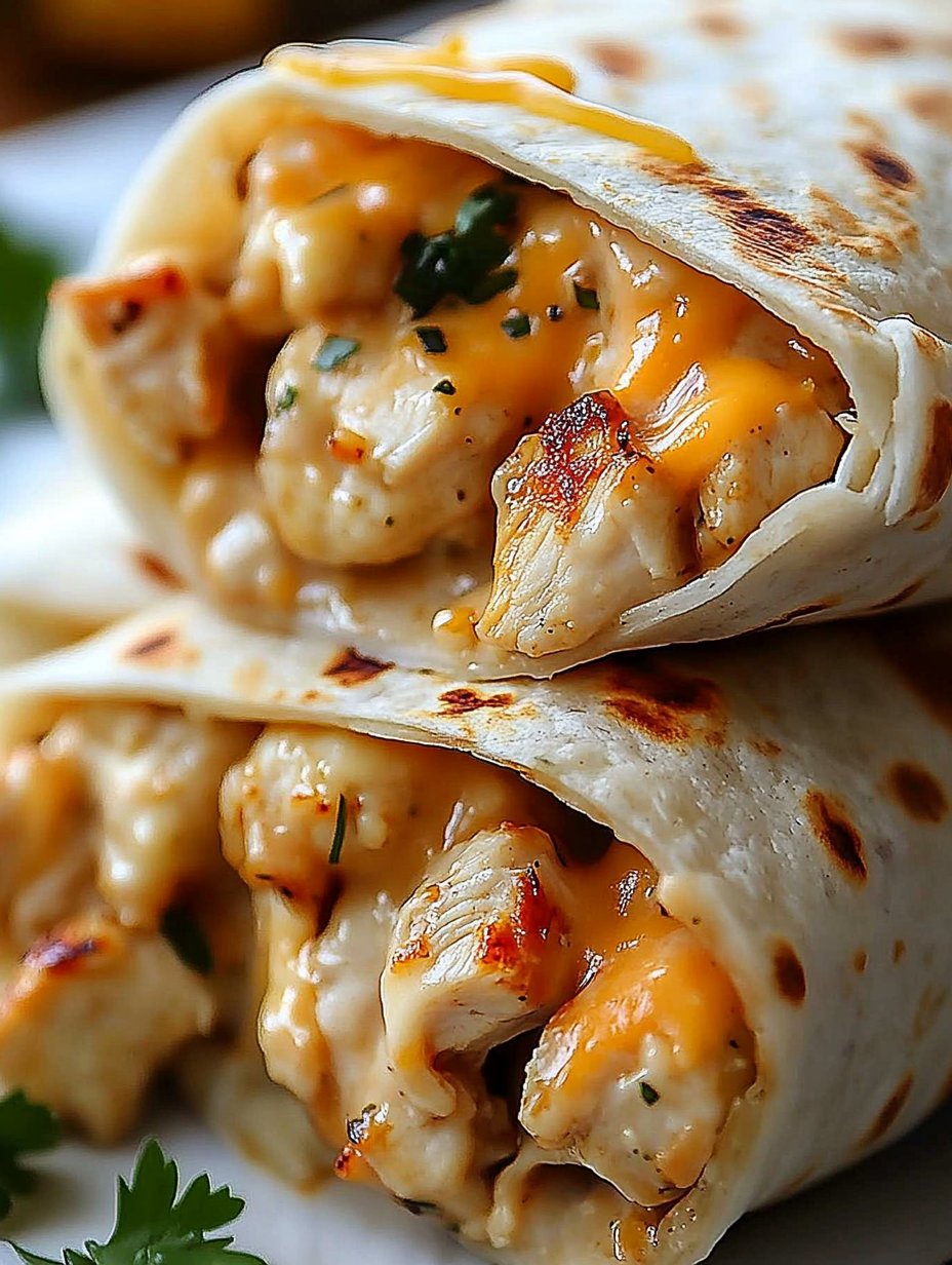 Cheesy Garlic Chicken Wraps - Quick & Easy Dinner